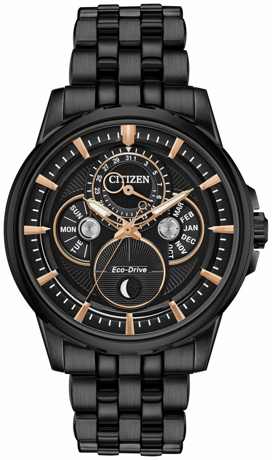 Citizen Calendrier Moonphase Men's Eco-Drive Black Watch - Citizen Great Value