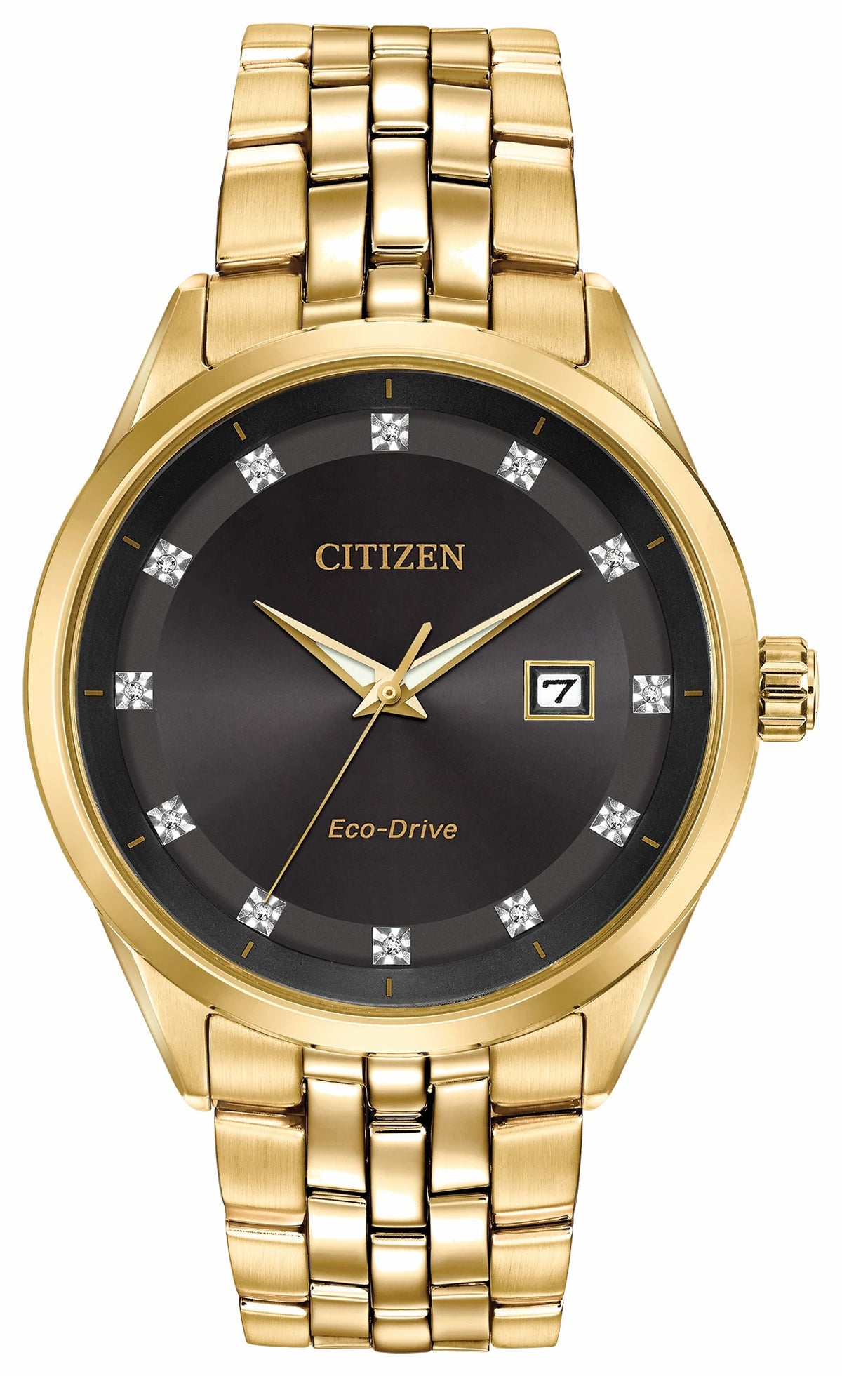 Corso - Men's Eco-Drive BM7252-51G Steel Black Dial Watch - Citizen Everyday
