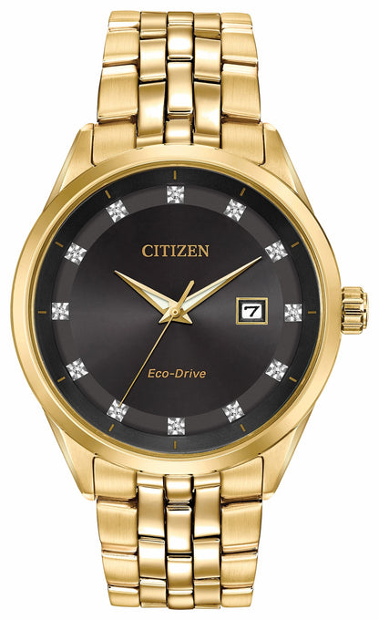 Corso - Men's Eco-Drive BM7252-51G Steel Black Dial Watch - Citizen Everyday