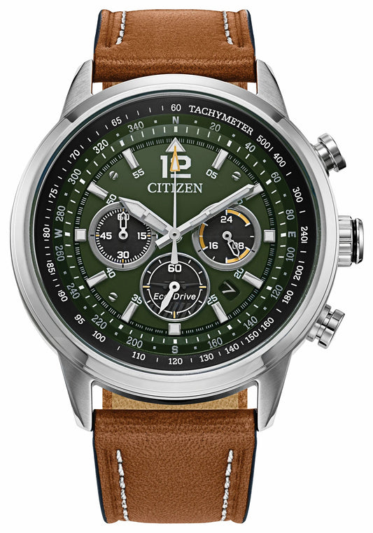 Avion Green Dial Leather Strap CA4477-08X - Citizen Trusted