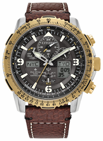 Promaster Skyhawk A-T Gray Dial Leather Strap JY8084-09H - Citizen Featured