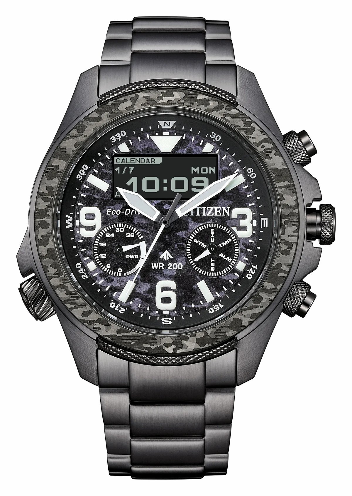 Promaster Land U822 Black Dial Stainless Steel Bracelet JV1008-63E - Citizen Classic