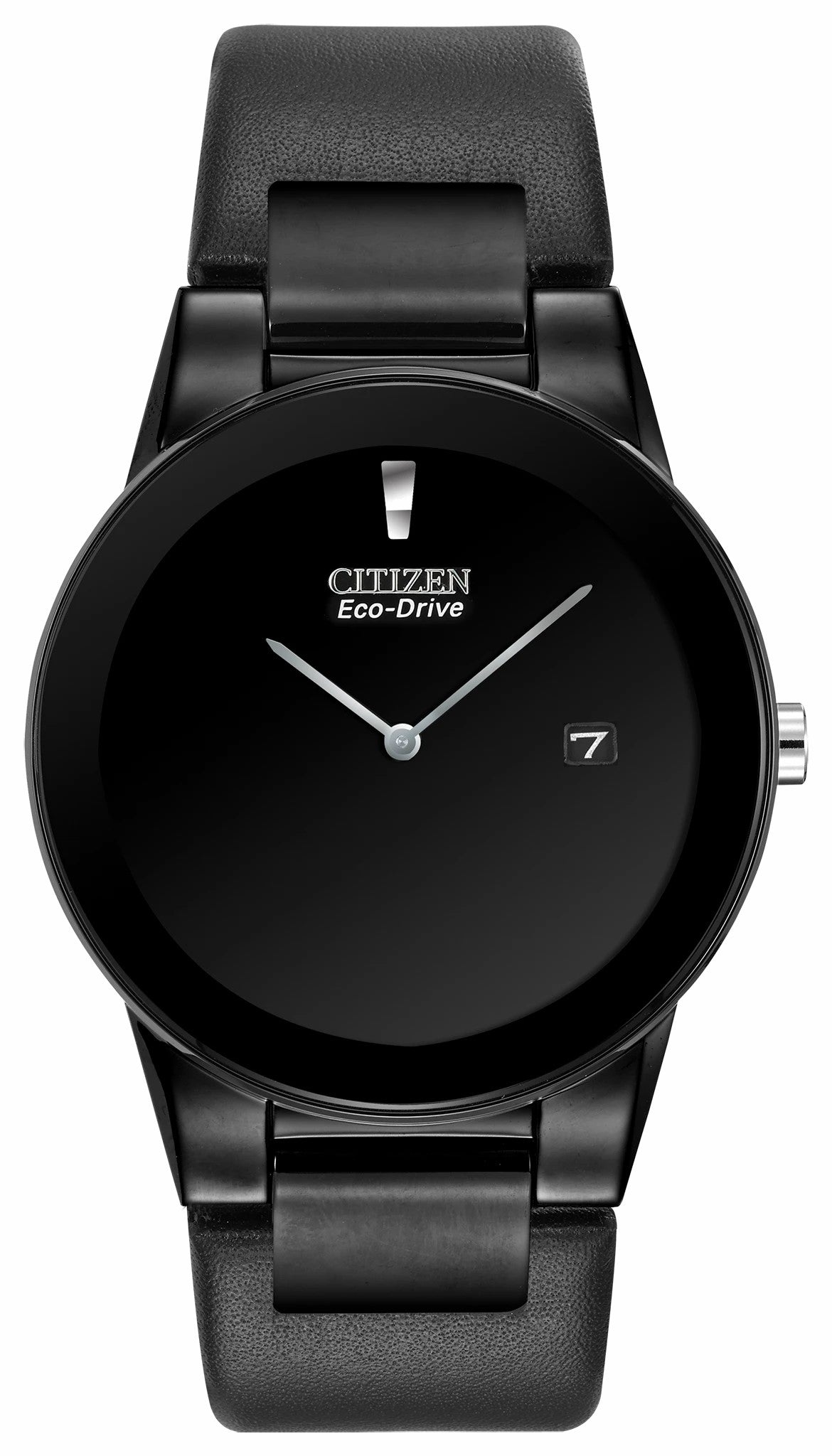 Axiom - Men's Black Dial AU1065-07E Black Leather Band Watch - Citizen Discount