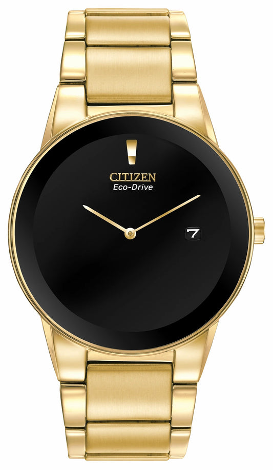 Axiom - Men's Eco-Drive AU1062-56E Black Blank Face Watch - Citizen Premium