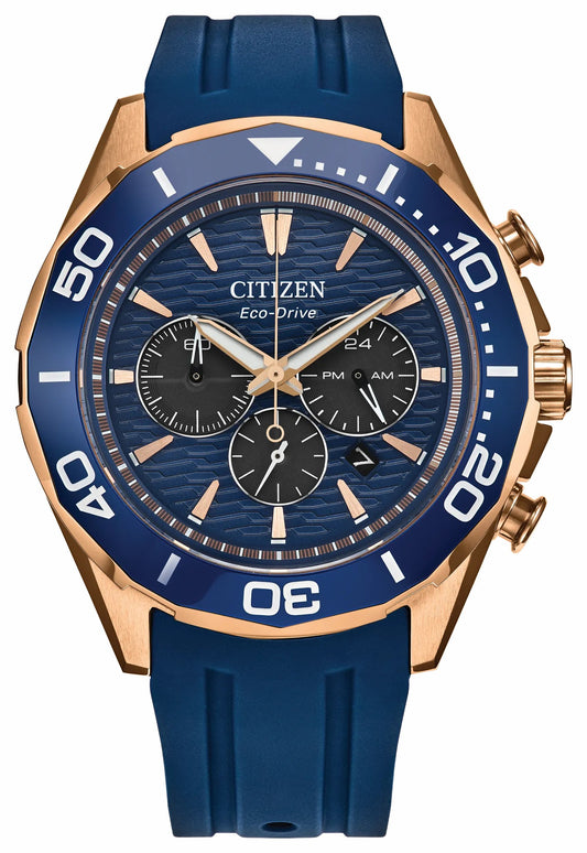 Endeavor Chrono Blue Dial Polyurethane Strap CA4733-00L - Citizen Classic