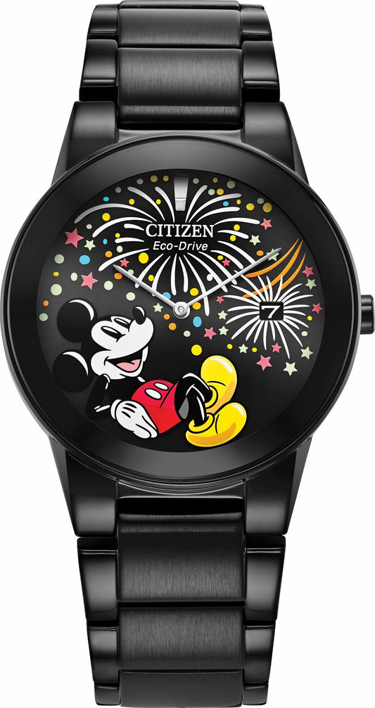 Mickey Fiesta Black Dial Stainless Steel Bracelet AU1095-57W - Citizen Value