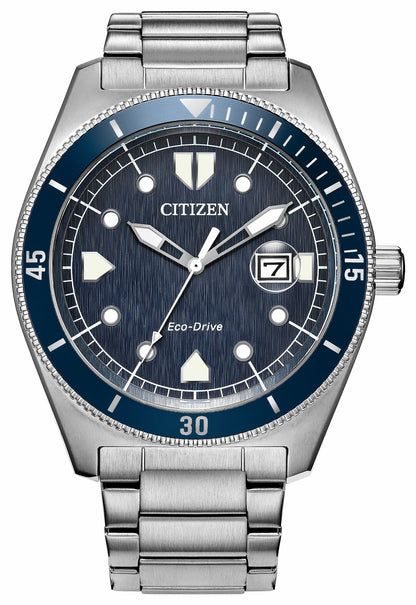 Terra Force Blue Dial Stainless Steel Bracelet AW1886-59L - Citizen Trusted