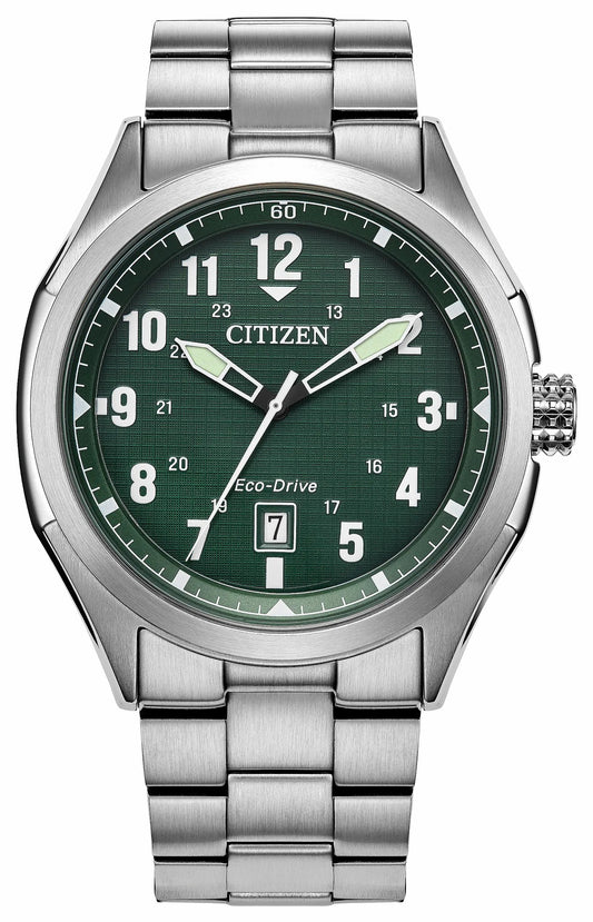 Terra Force Green Dial Stainless Steel Bracelet AW1890-51X - Citizen Hot Sale