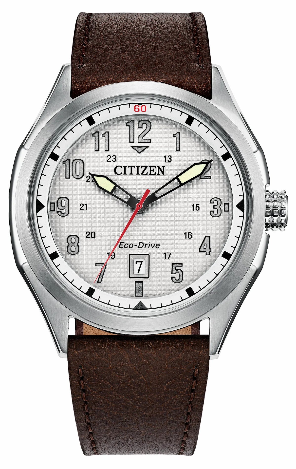 Terra Force Silver-Tone Dial Leather Strap AW1890-19B - Citizen Great Value