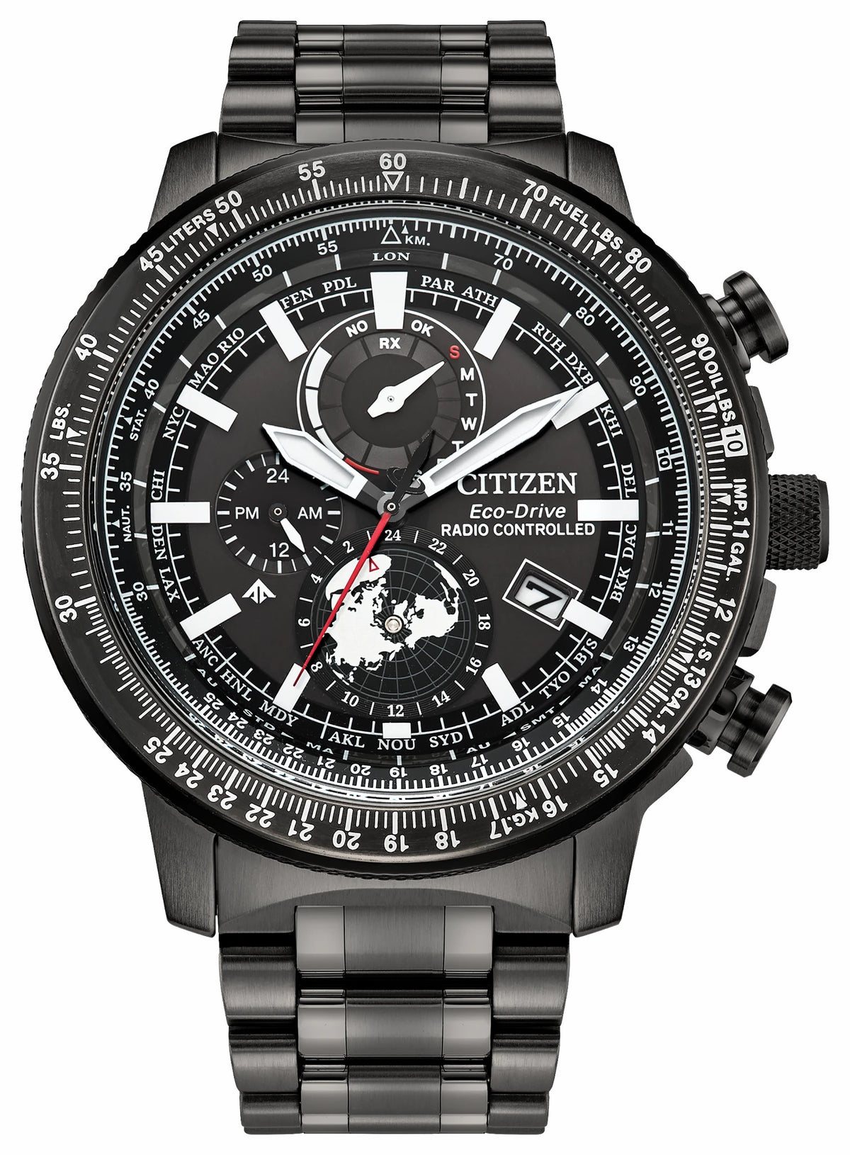 Promaster Geo Trekker Black Dial Stainless Steel Bracelet BY3005-56G - Citizen Signature