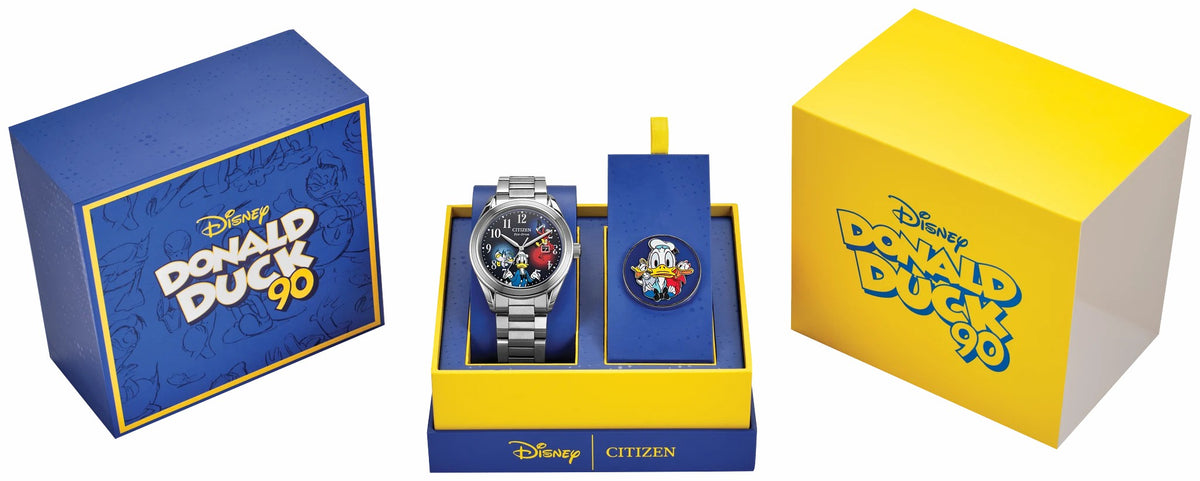 Feisty Donald Duck 90th Anniversary Blue Dial Stainless Steel Bracelet AW1691-66W - Citizen Signature