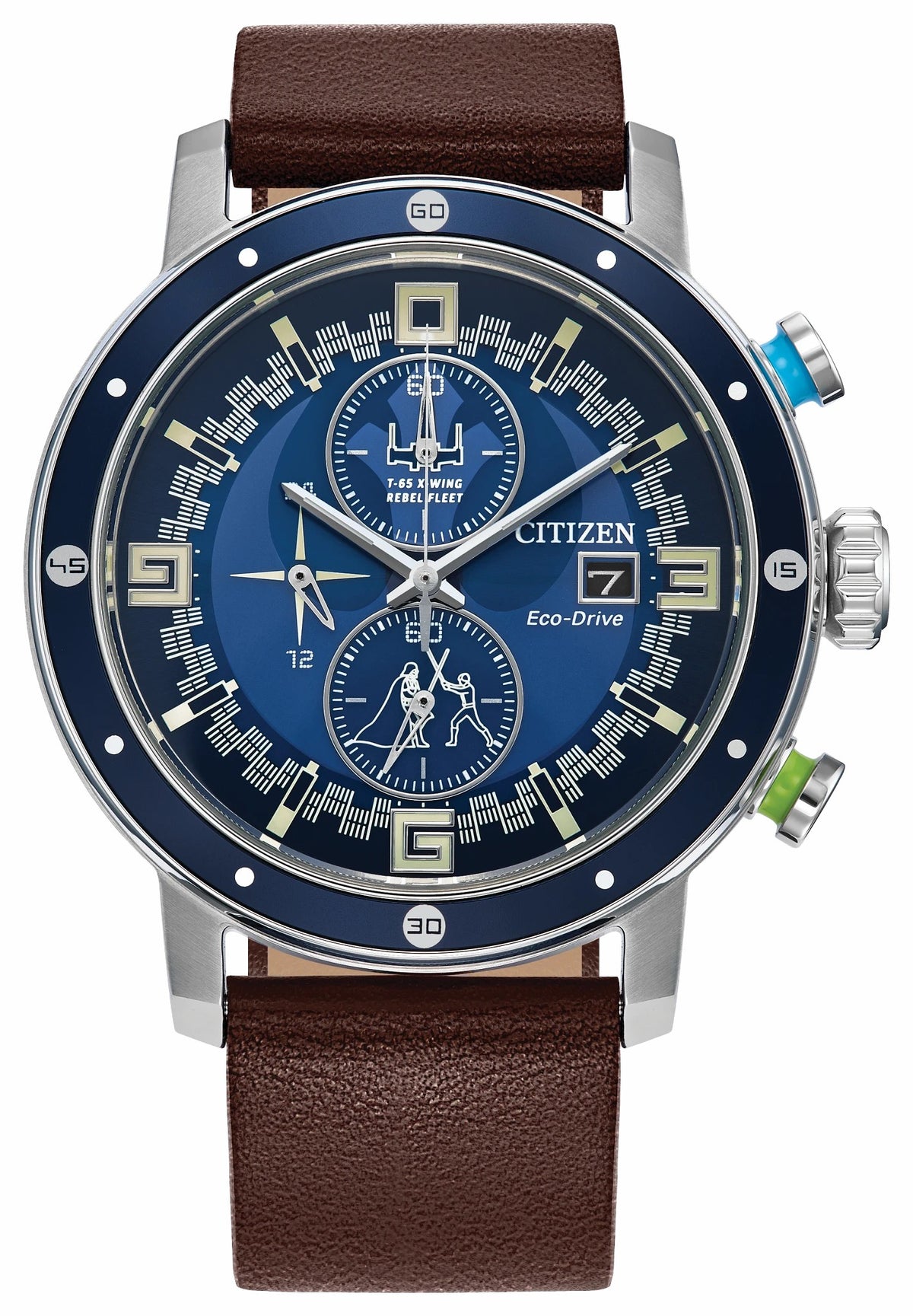 Luke Skywalker Blue Dial Leather Strap CA0768-07W - Citizen Value