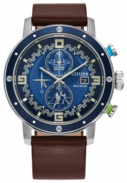 Luke Skywalker Blue Dial Leather Strap CA0768-07W - Citizen Value