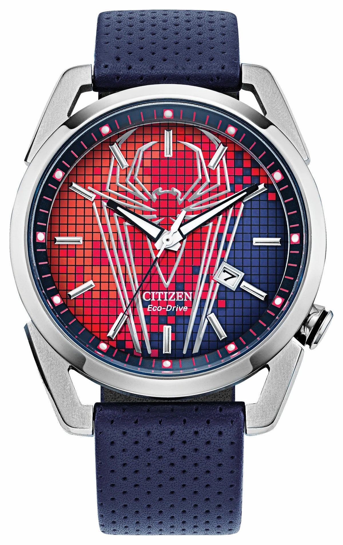 Spider-Man Red Dial Leather Strap AW1680-03W - Citizen New
