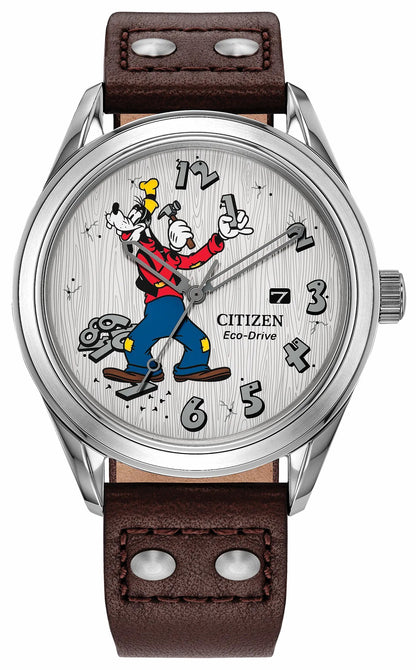 Fix-It Goofy White Dial Leather Strap AW1698-08W - Citizen Premium