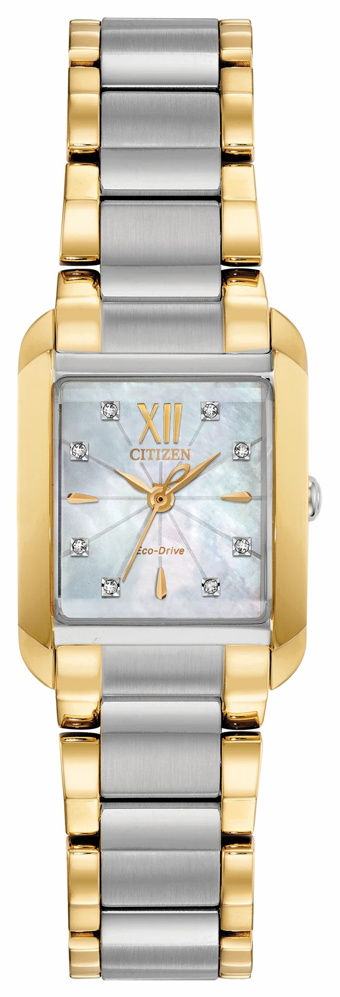Citizen L Ladies Eco-Drive Gold White Dial Stainless Steel Watch - Citizen Top Pick