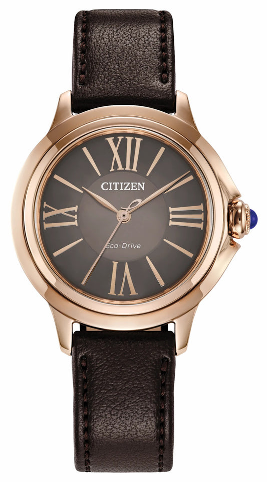 Citizen L Ceci Brown Dial Apple Leather Strap EM1163-09X - Citizen Great Value