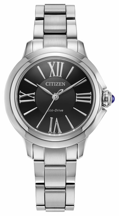 Citizen L Ceci Black Dial Stainless Steel Bracelet EM1160-58E - Citizen Essential