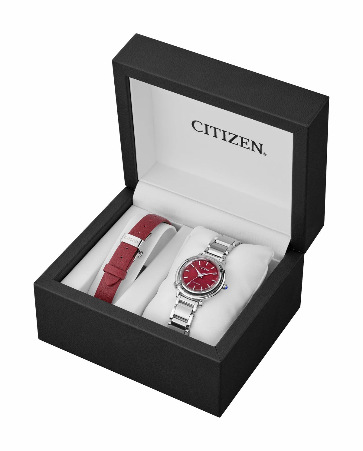 Citizen L Arcly Red Dial Stainless Steel Bracelet EM1091-67X - Citizen Customer Favorite