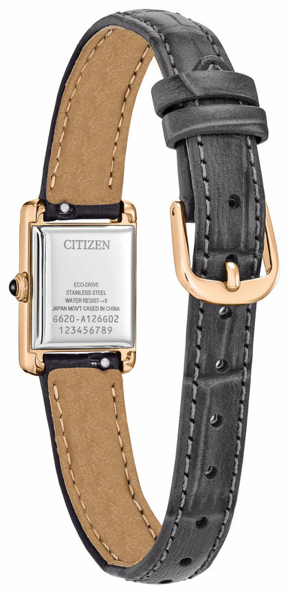 Fio Roma Beige Dial Leather Strap EG2799-18W - Citizen New