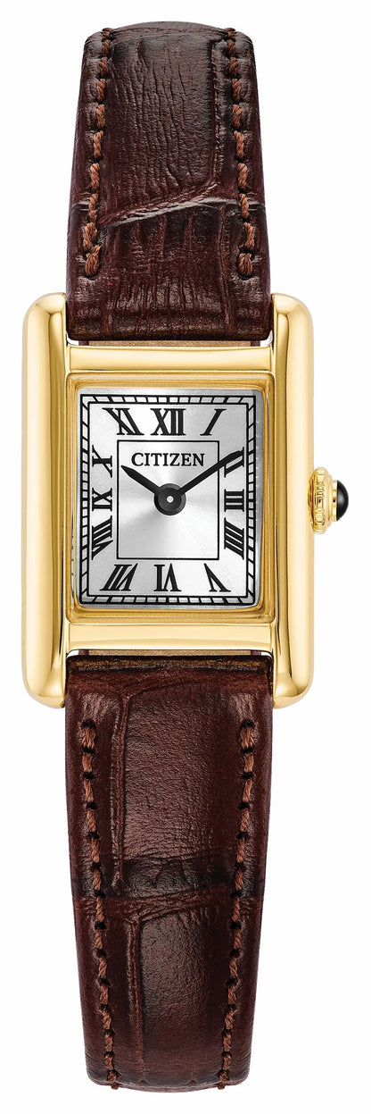 Fio Roma Silver-Tone Dial Leather Strap EG2797-13A - Citizen Deals