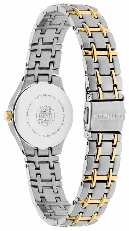 Corso - Ladies Eco-Drive Two-Tone White Dial Date Watch - Citizen Trusted