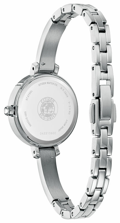 Silhouette Crystal White Dial Stainless Steel Bracelet EM0860-51D - Citizen Best Price