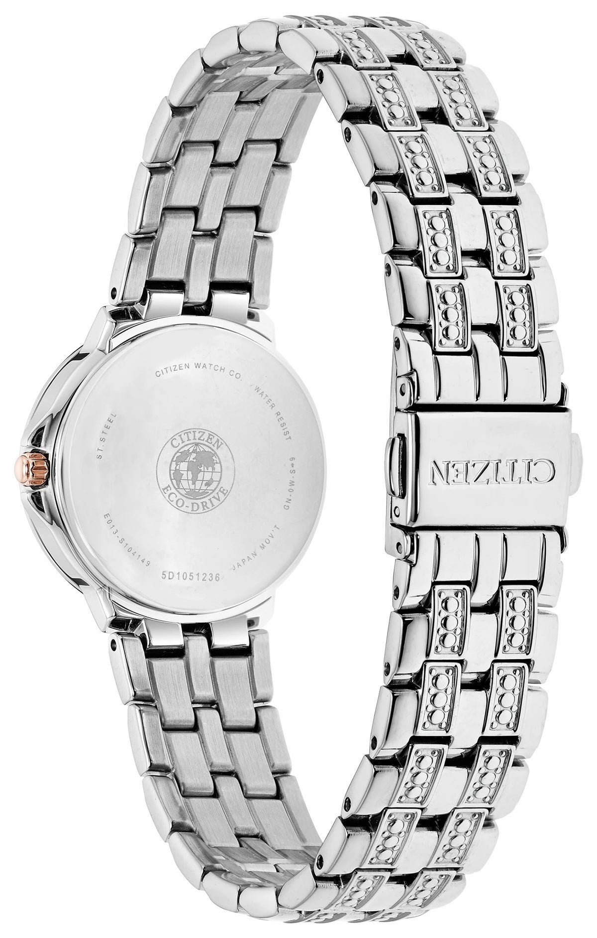 Silhouette Crystal - Ladies Eco-Drive EW2340-58A Silver Watch - Citizen Smart Buy