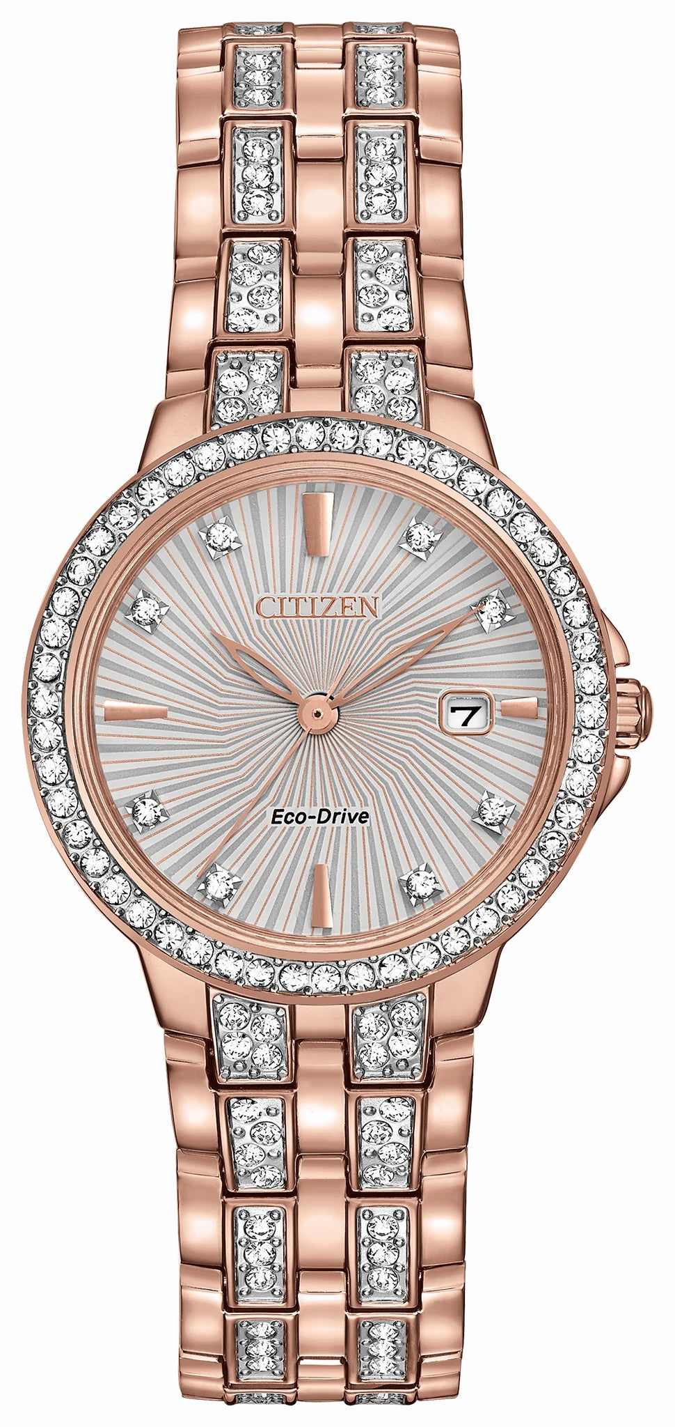 Silhouette Crystal - Ladies Eco-Drive EW2348-56A Gold Watch - Citizen Trending