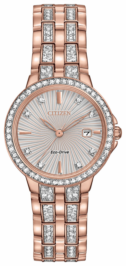 Silhouette Crystal - Ladies Eco-Drive EW2348-56A Gold Watch - Citizen Trending