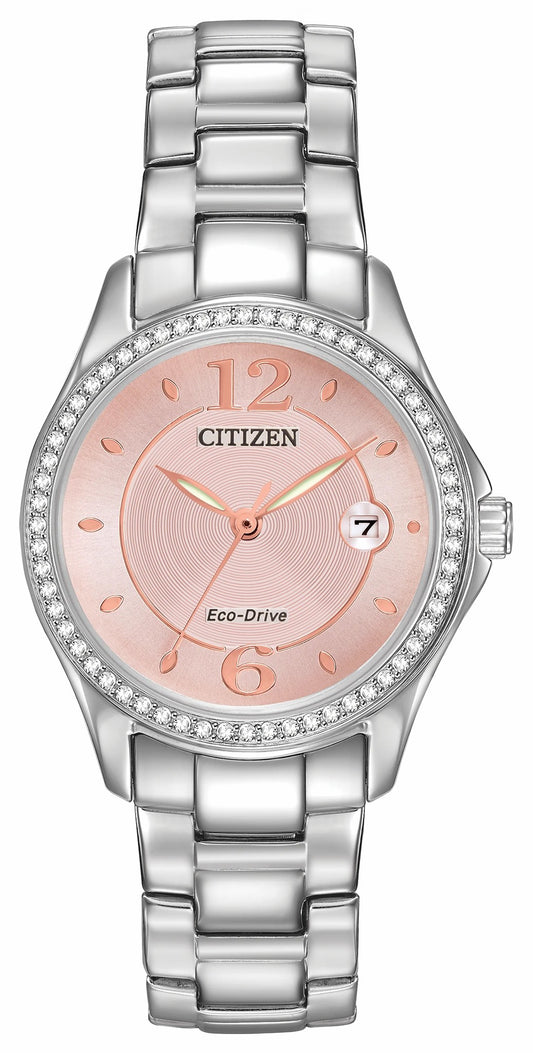 Silhouette Crystal - Ladies Eco-Drive FE1140-86X Pink Watch - Citizen Great Value