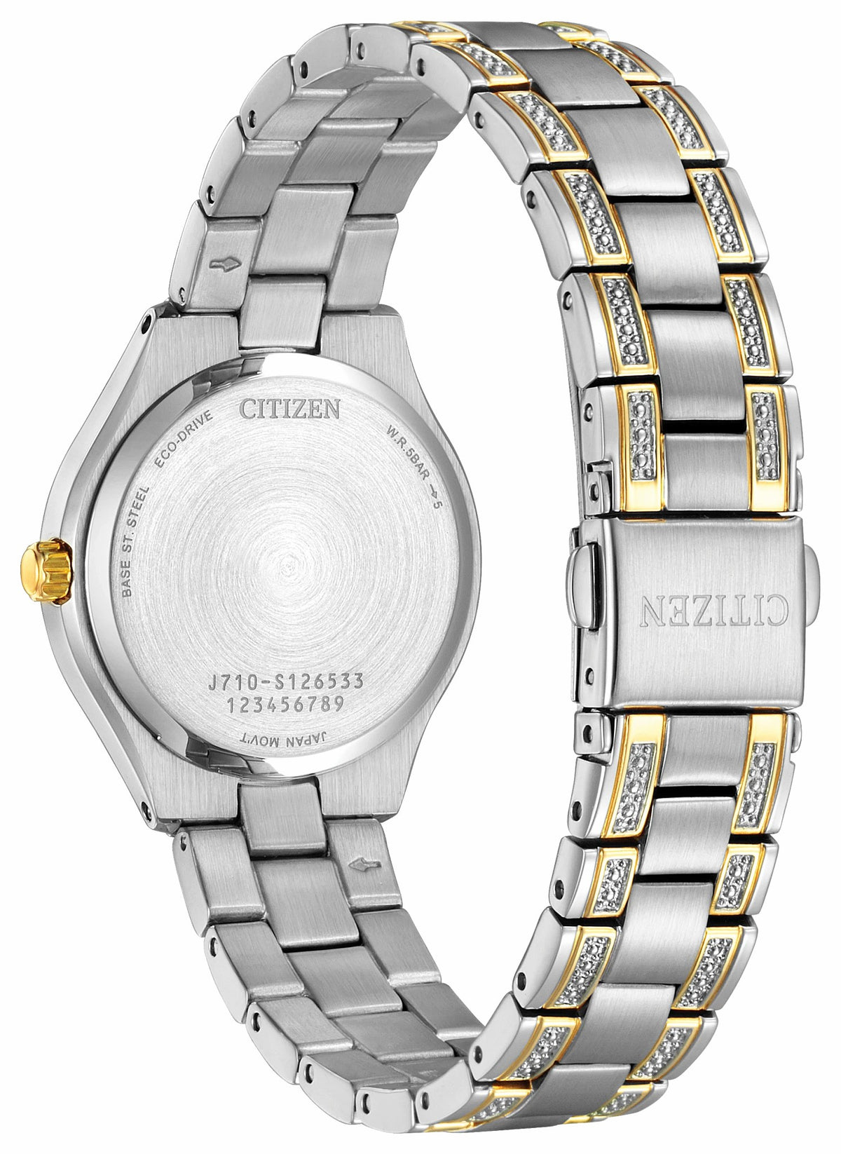Silhouette Crystal Navy Dial Stainless Steel Bracelet FE1234-50L - Citizen Latest