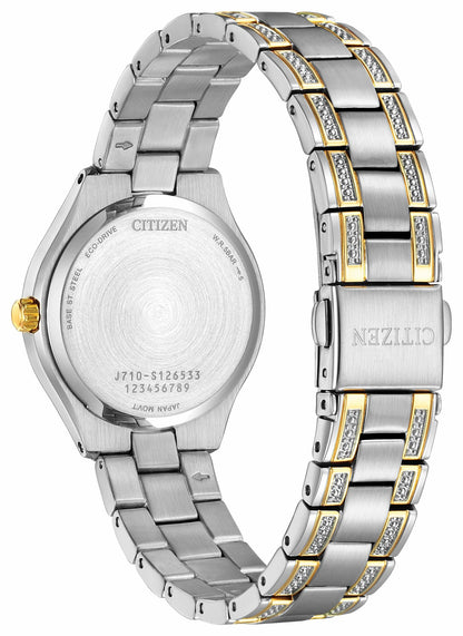 Silhouette Crystal Navy Dial Stainless Steel Bracelet FE1234-50L - Citizen Latest