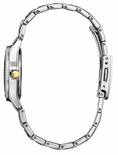 Crystal Silver-Tone Dial Stainless Steel Bracelet FE1146-71A - Citizen Essential