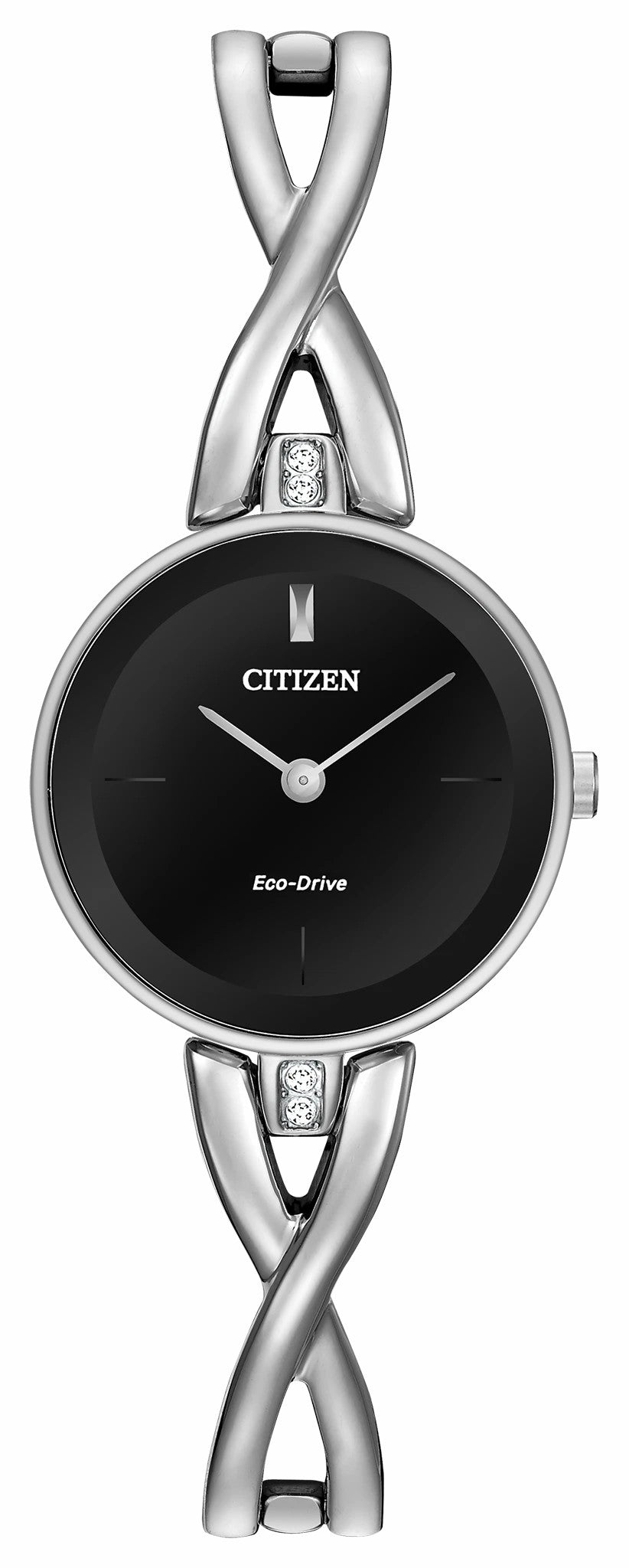 Axiom - Ladies Eco-Drive EX1420-50E Black Dial Bangle Watch - Citizen Hot Sale