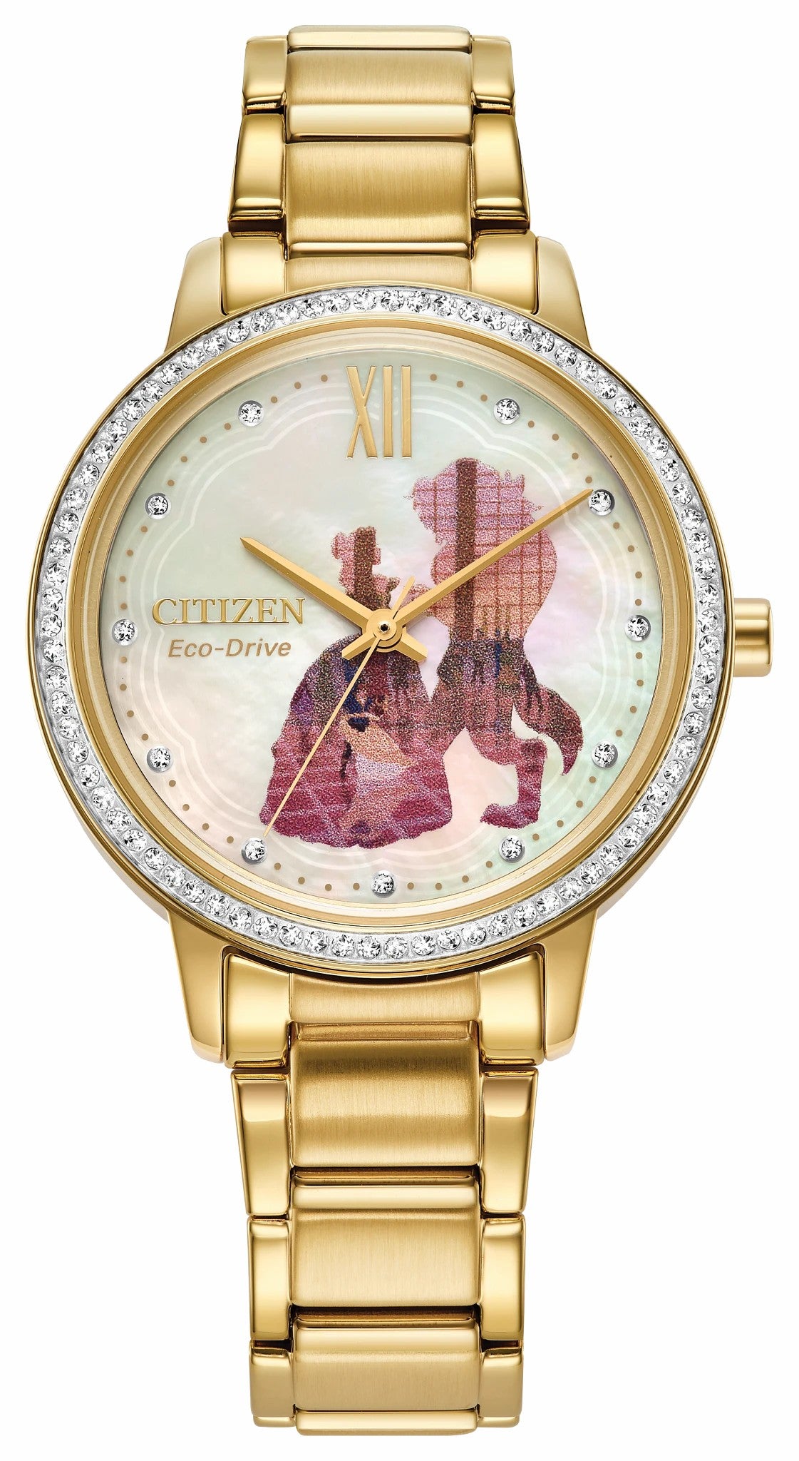 Belle and Beast Gold-Tone Dial Stainless Steel Bracelet FE7048-51D - Citizen Popular
