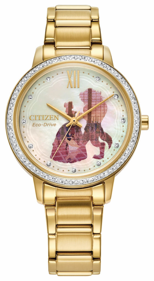 Belle and Beast Gold-Tone Dial Stainless Steel Bracelet FE7048-51D - Citizen Popular