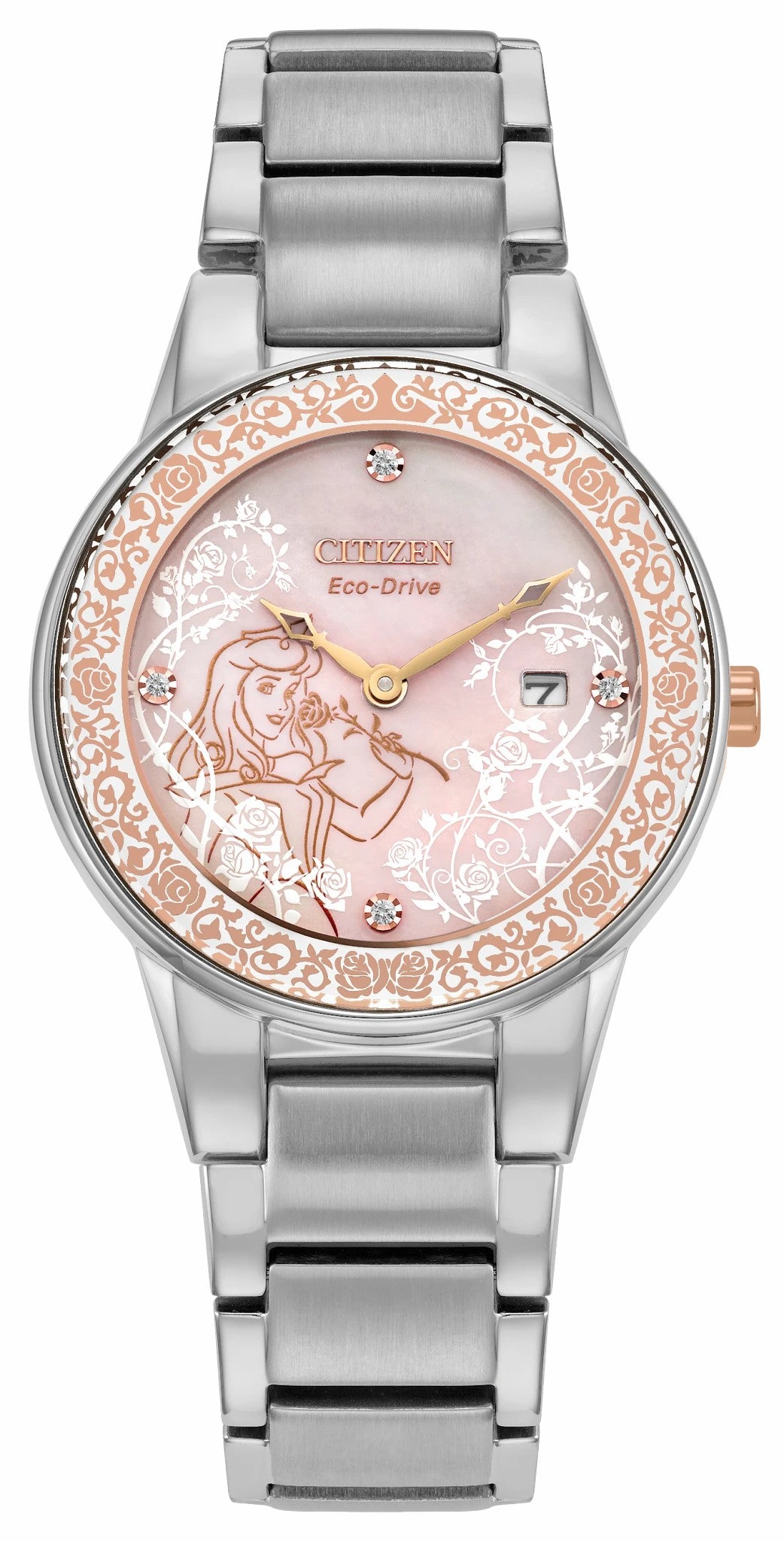 Aurora Enchanted Pink Dial Stainless Steel Bracelet GA1081-65N - Citizen Premium