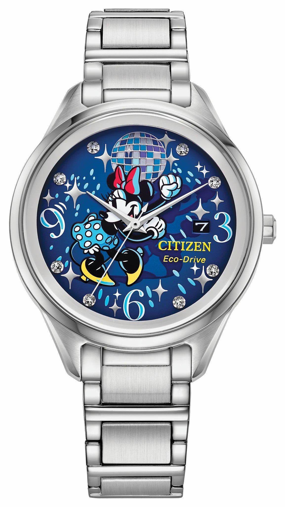 Dancing Minnie Blue Dial Stainless Steel Bracelet FE6106-52W - Citizen Deals