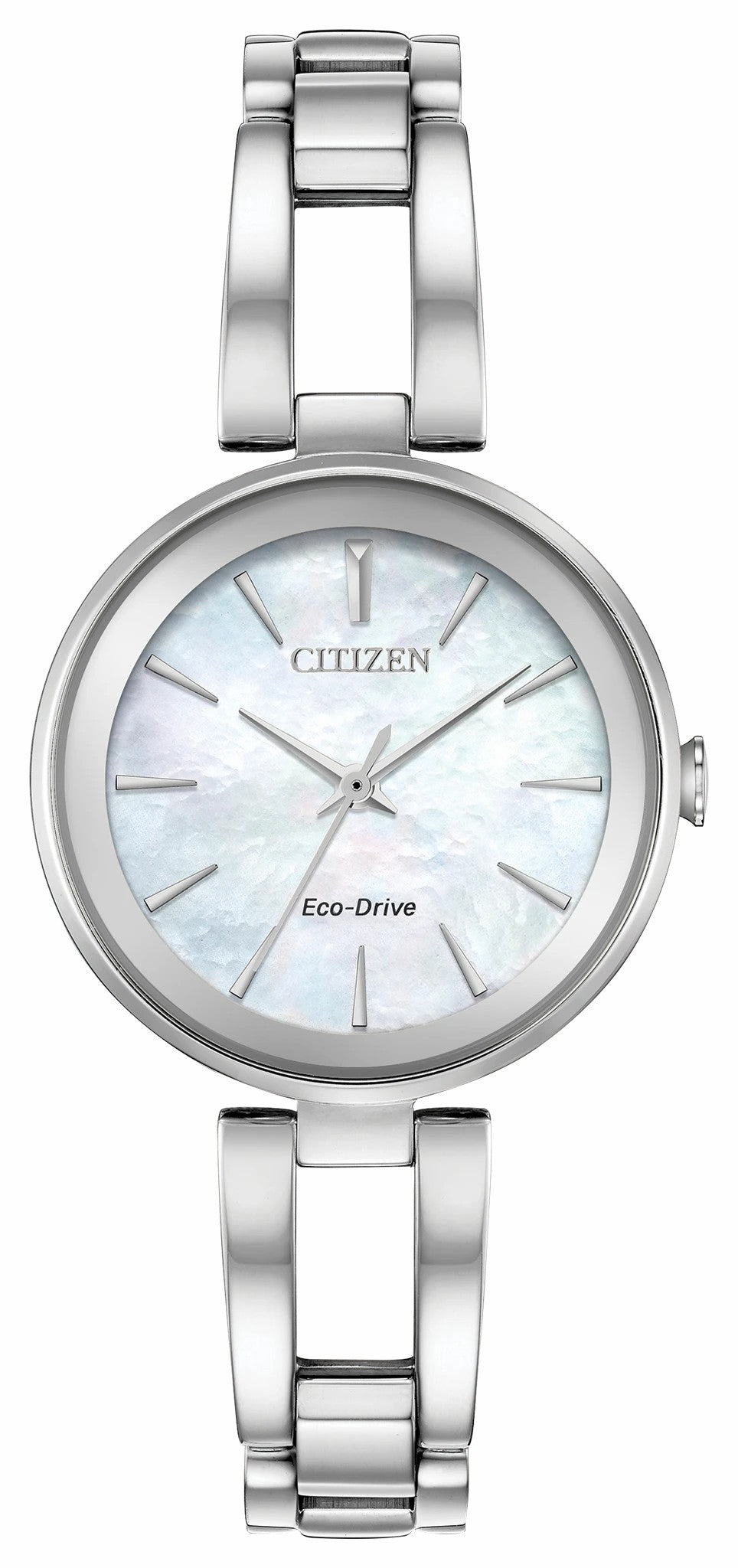 Axiom - Ladies Eco-Drive EM0630-51D Steel Pearl Dial Watch - Citizen Best Seller