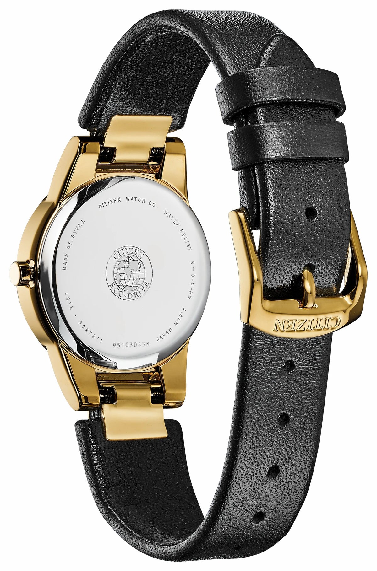 Citizen Axiom Ladies Eco-Drive Gold Black Dial Watch - Citizen Hot Sale
