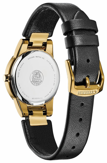 Citizen Axiom Ladies Eco-Drive Gold Black Dial Watch - Citizen Hot Sale