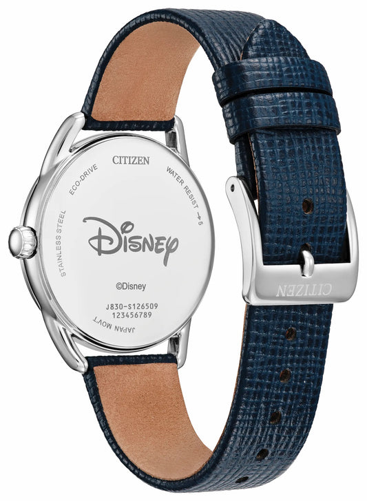 Mickey Mouse and Minnie Mouse Picnic Pedal Blue Dial Leather Strap FE7097-05W - Citizen Trusted