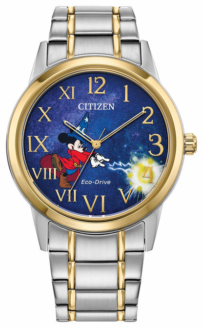 Sorcerer's Apprentice Mickey Blue Dial Stainless Steel Bracelet FE7064-71W - Citizen Sale