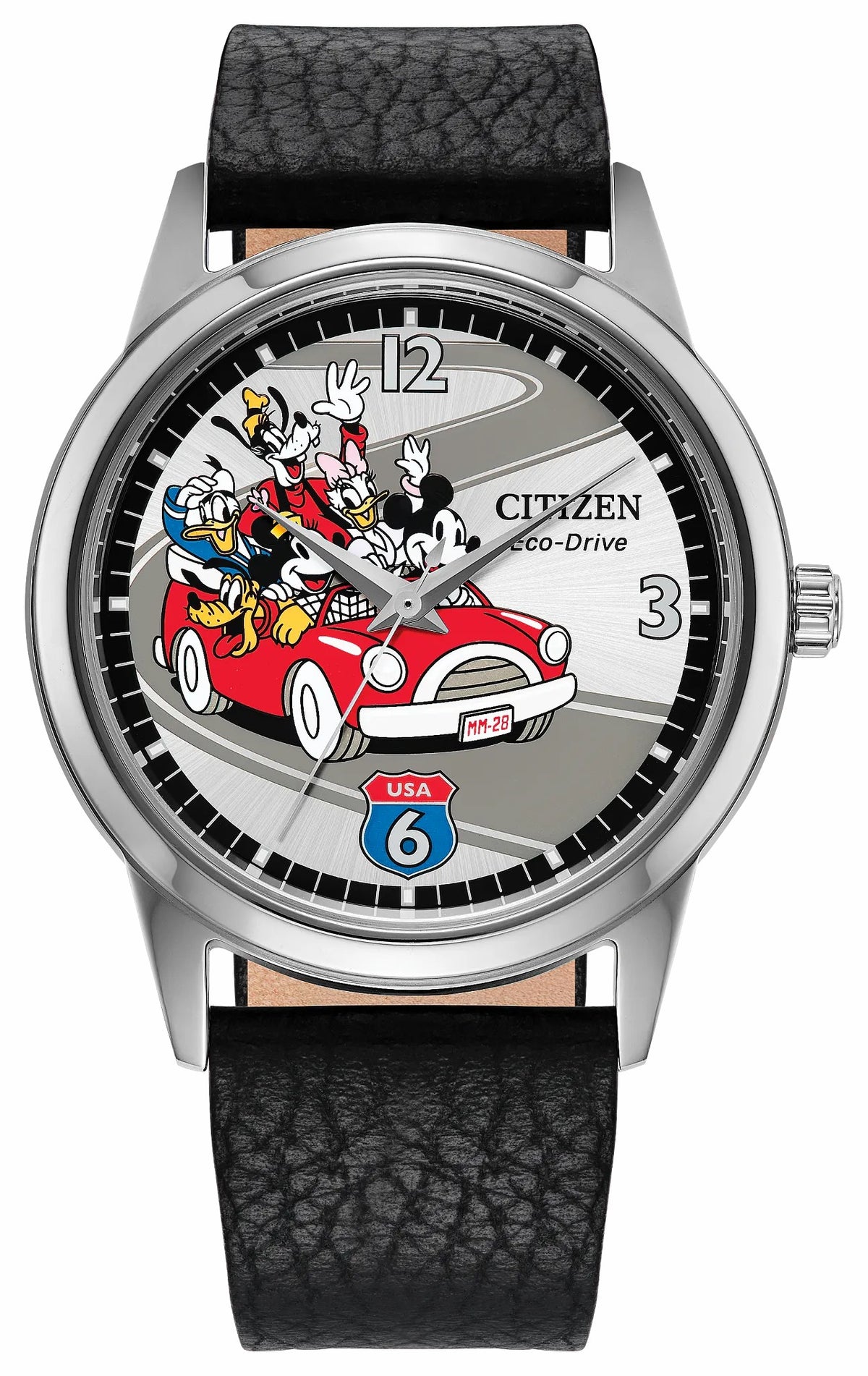 Sensational Six Road Trip Silver-Tone Dial Leather Strap FE7110-09W - Citizen Quality