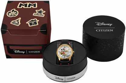 Mickey Mouse Takes Hollywood Silver-Tone Dial Leather Strap FE7063-07W - Citizen Discount