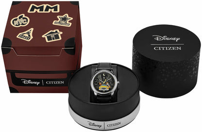 Mickey Mouse & Pluto Take NYC Black Dial Leather Strap AW1860-01W - Citizen Everyday