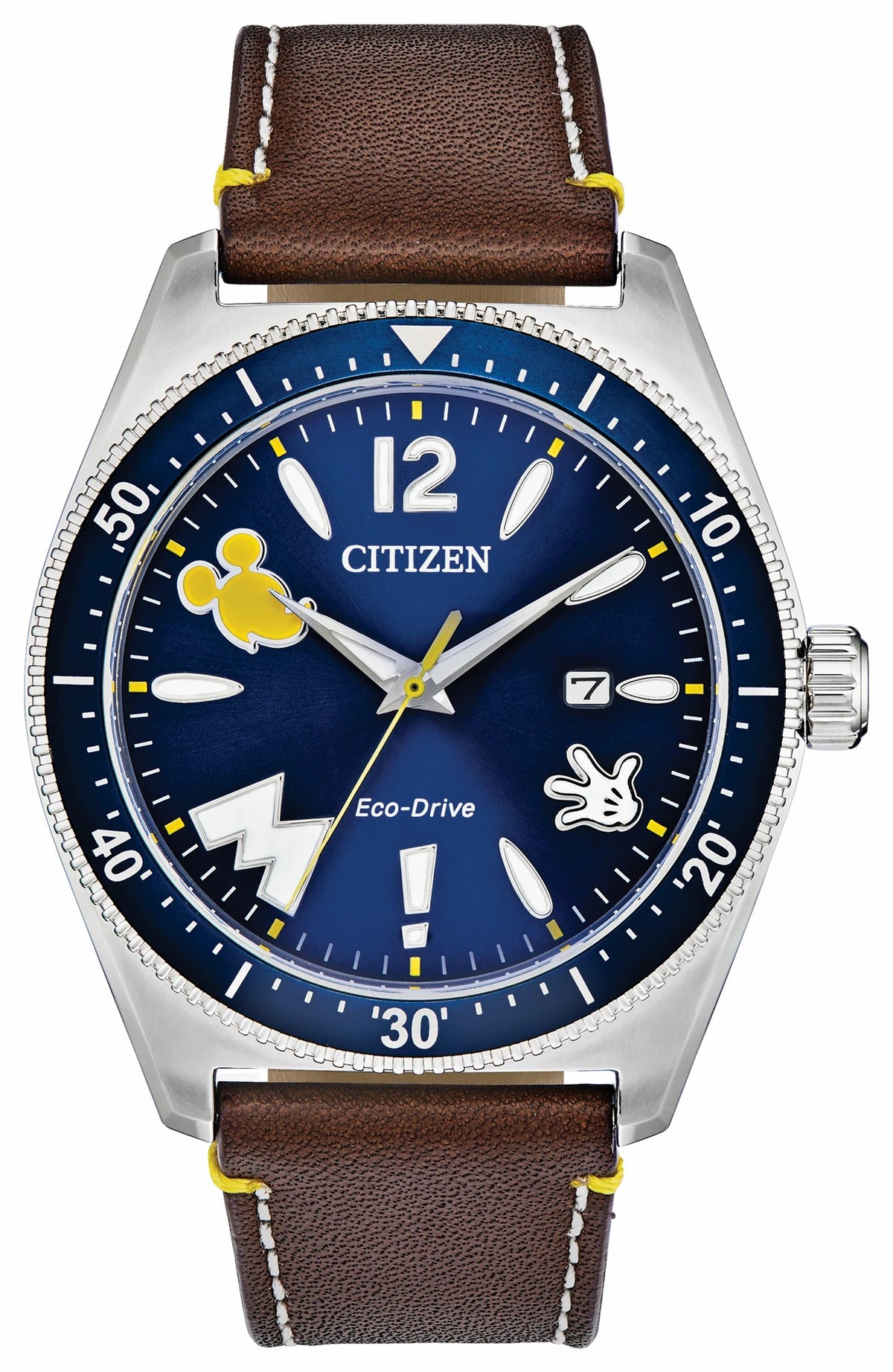 Mickey Mouse Blue Dial Leather Strap AW1599-00W - Citizen Great Value