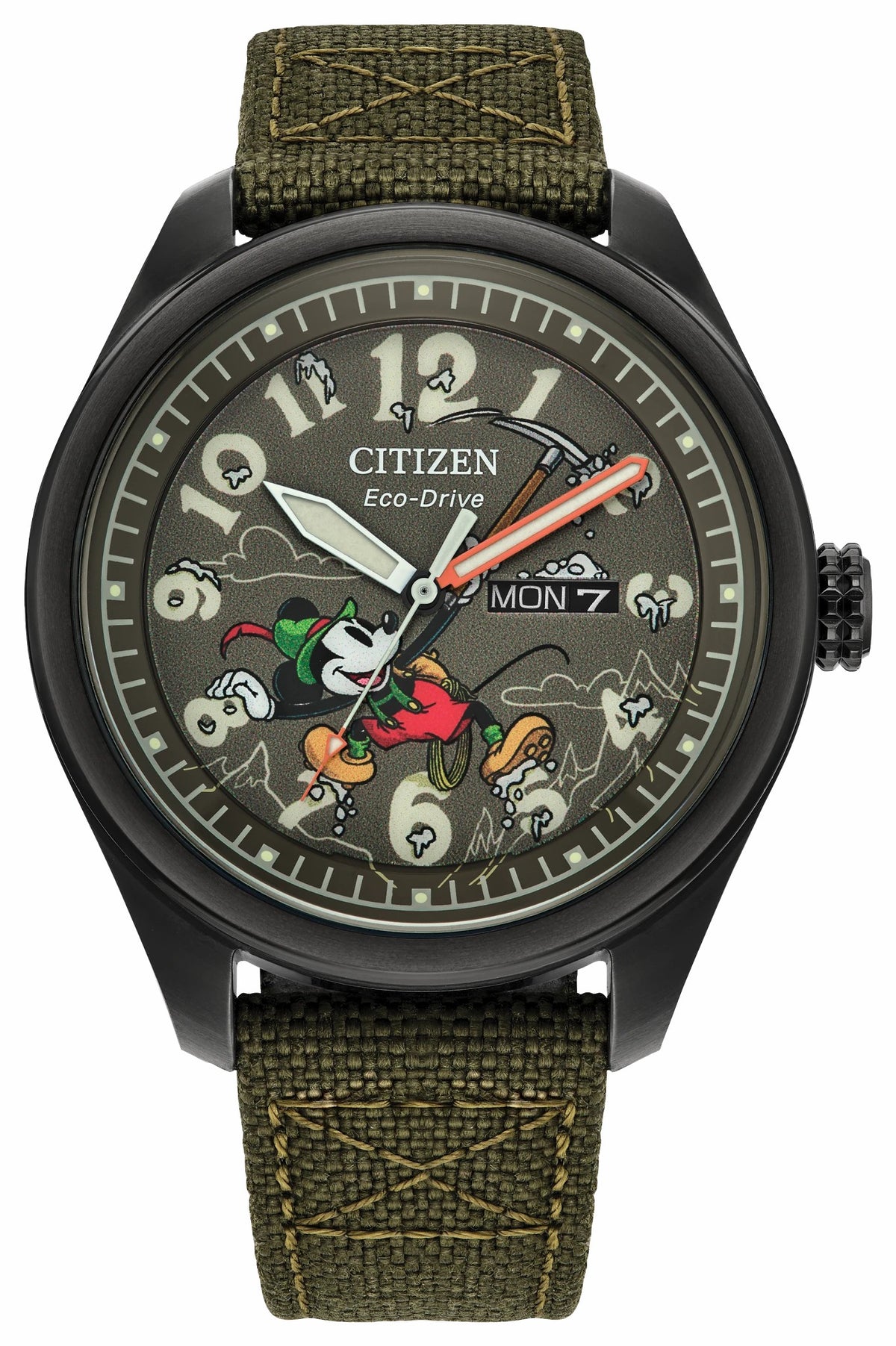 Alpine Mickey Mouse Green Dial CORDURA® Strap AW0148-47W - Citizen Value