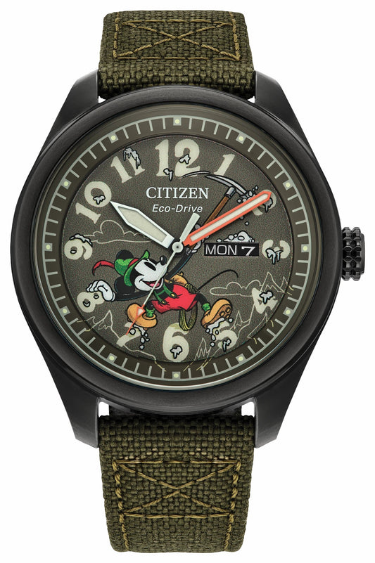 Alpine Mickey Mouse Green Dial CORDURA® Strap AW0148-47W - Citizen Value